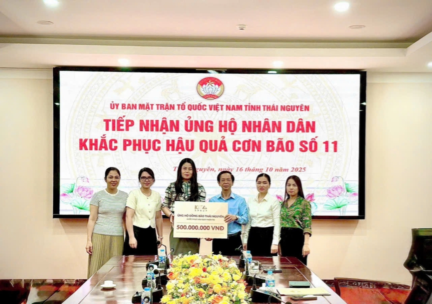 KITA Group trao 500 triệu đồng hỗ trợ đồng bào Thái Nguyên sau bão số 11- Ảnh 1. KITA Group trao 500 triệu đồng hỗ trợ đồng bào Thái Nguyên sau bão số 11- Ảnh 1.