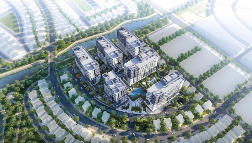 Phối cảnh khu nhà ở xã hội An Sinh thuộc dự án Khu đô thị sinh thái Chánh Mỹ. Nguồn ảnh: HUD Phối cảnh khu nhà ở xã hội An Sinh thuộc dự án Khu đô thị sinh thái Chánh Mỹ. Nguồn ảnh: HUD