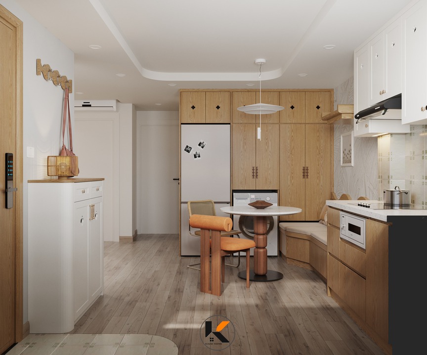 Hòa mình vào không gian tối giản và ấm cúng trong căn hộ 60m2 mang đậm phong cách Japandi thanh lịch- Ảnh 3.