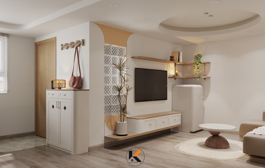 Hòa mình vào không gian tối giản và ấm cúng trong căn hộ 60m2 mang đậm phong cách Japandi thanh lịch- Ảnh 1.