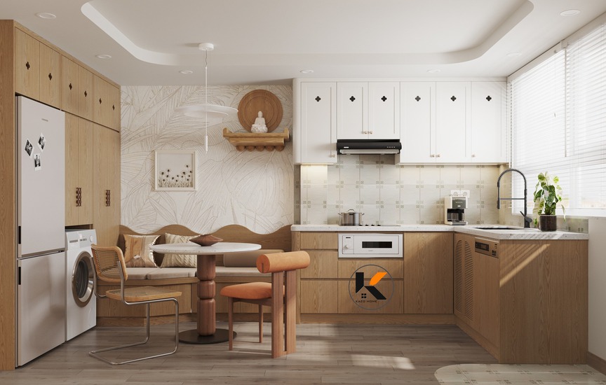 Hòa mình vào không gian tối giản và ấm cúng trong căn hộ 60m2 mang đậm phong cách Japandi thanh lịch- Ảnh 5.
