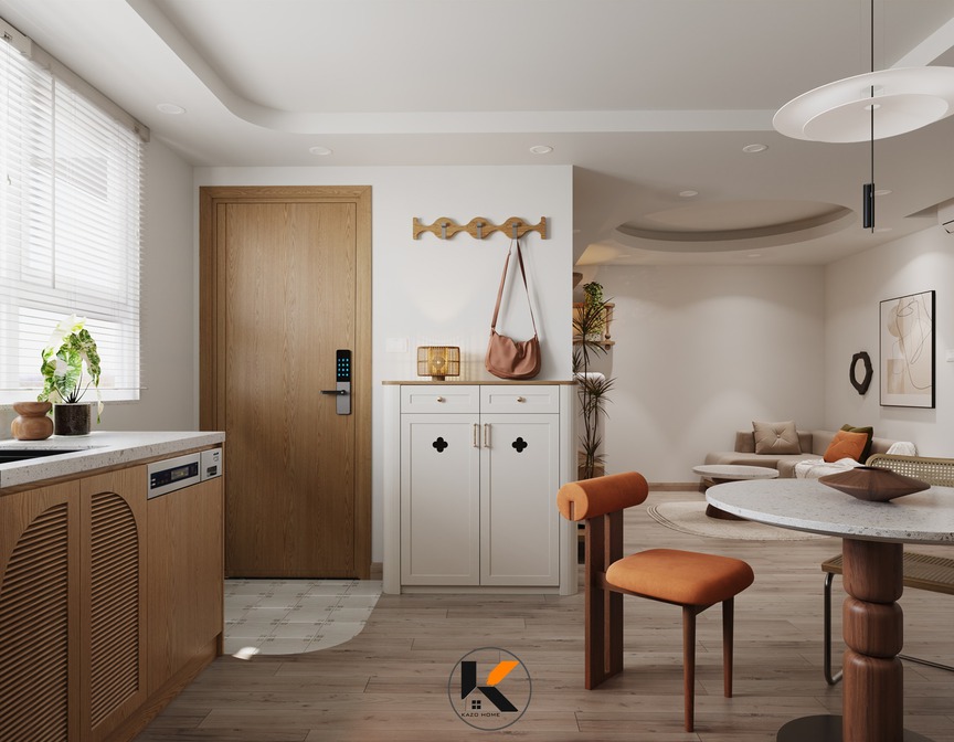 Hòa mình vào không gian tối giản và ấm cúng trong căn hộ 60m2 mang đậm phong cách Japandi thanh lịch- Ảnh 4.