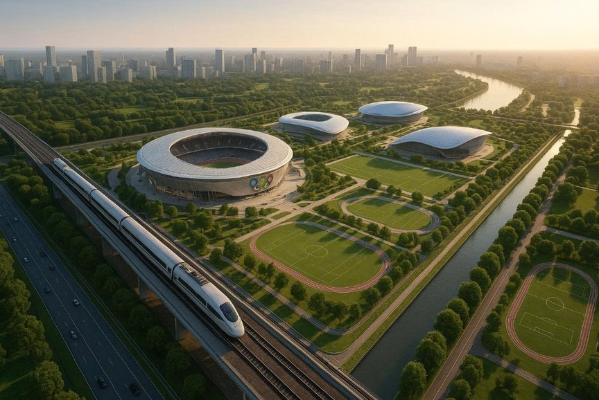 Việt Nam sắp có khu đô thị thể thao Olympic quy mô 4.560ha, nằm liền kề tuyến đường sắt cao tốc Bắc - Nam. Ảnh minh họa