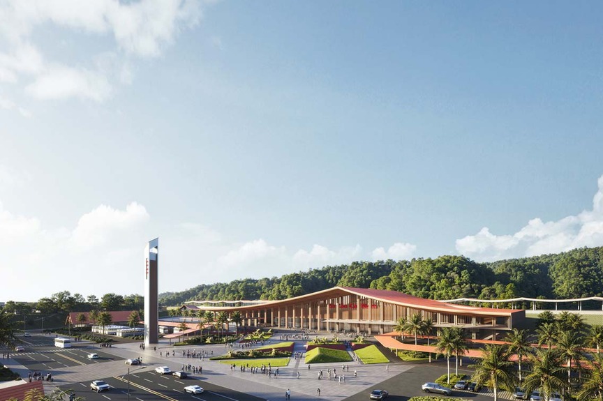 Phối cảnh nhà ga tại tỉnh Lào Cai. Nguồn ảnh: Báo Xây dựng