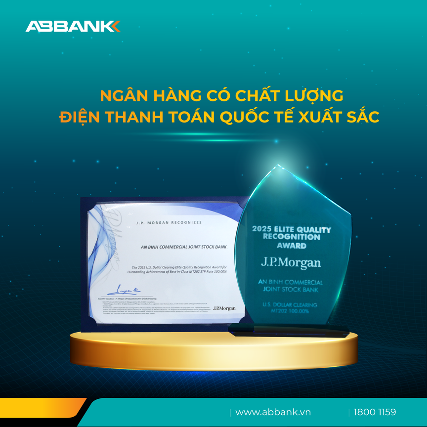 Hai năm liên tiếp ABBANK được J.P. Morgan vinh danh chất lượng điện thanh toán quốc tế xuất sắc- Ảnh 2.