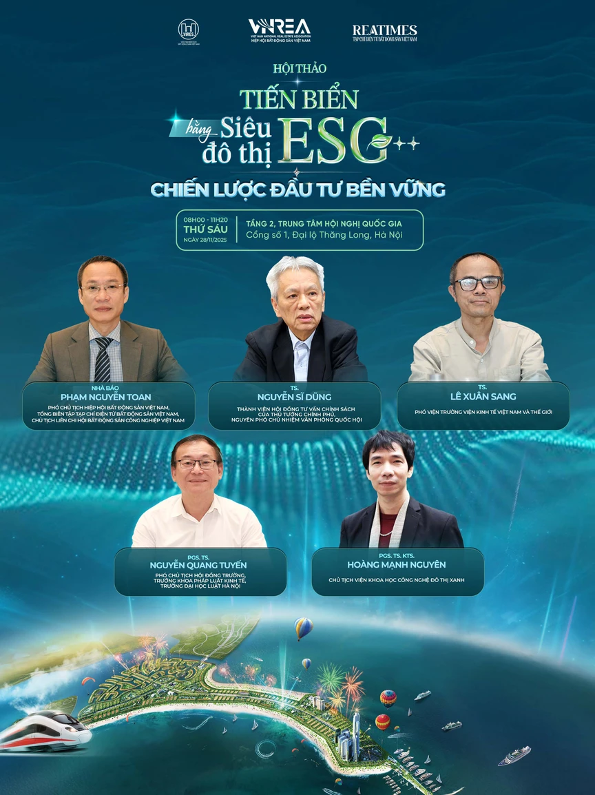 Hội thảo "Tiến biển bằng siêu đô thị ESG++: Chiến lược đầu tư bền vững"- Ảnh 1. Hội thảo "Tiến biển bằng siêu đô thị ESG++: Chiến lược đầu tư bền vững"- Ảnh 1.
