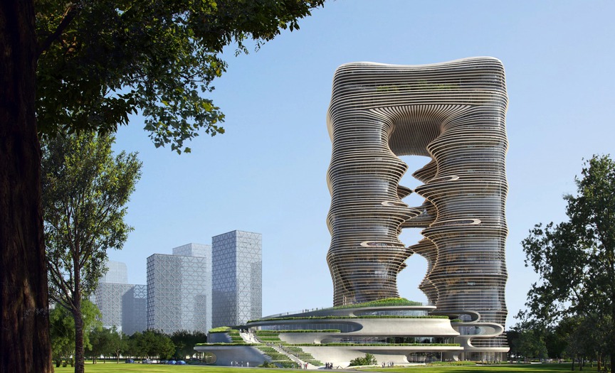 Sắp hoàn thiện tòa nhà chọc trời cao gần 200m, kiến trúc tựa hẻm núi mở ra giữa trời- Ảnh 1. Sắp hoàn thiện tòa nhà chọc trời cao gần 200m, kiến trúc tựa hẻm núi mở ra giữa trời- Ảnh 1.