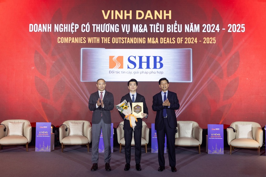 SHB được vinh danh “Doanh nghiệp có thương vụ M&A tiêu biểu năm 2024 - 2025”- Ảnh 1. SHB được vinh danh “Doanh nghiệp có thương vụ M&A tiêu biểu năm 2024 - 2025”- Ảnh 1.