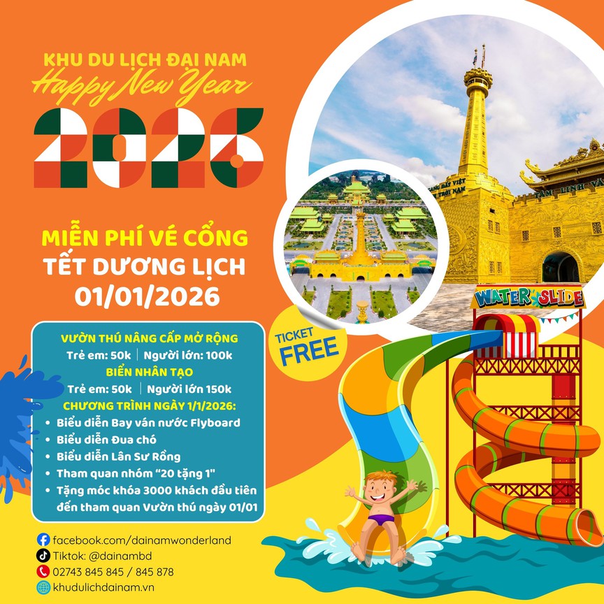 KDL 6.000 tỷ lớn bậc nhất Đông Nam Á của vợ chồng ông Dũng 'lò vôi' bất ngờ tung ưu đãi đặc biệt dịp cuối năm: Miễn phí toàn bộ vé cổng vào ngày này!- Ảnh 2. KDL 6.000 tỷ lớn bậc nhất Đông Nam Á của vợ chồng ông Dũng 'lò vôi' bất ngờ tung ưu đãi đặc biệt dịp cuối năm: Miễn phí toàn bộ vé cổng vào ngày này!- Ảnh 2.