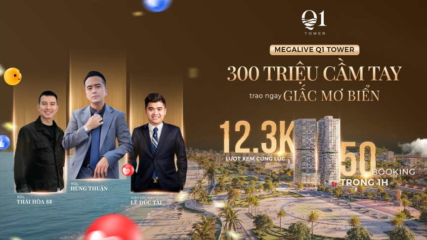 Sức hút Q1 Tower trong phiên Megalive đầu tiên phân khúc căn hộ nghỉ dưỡng- Ảnh 1.