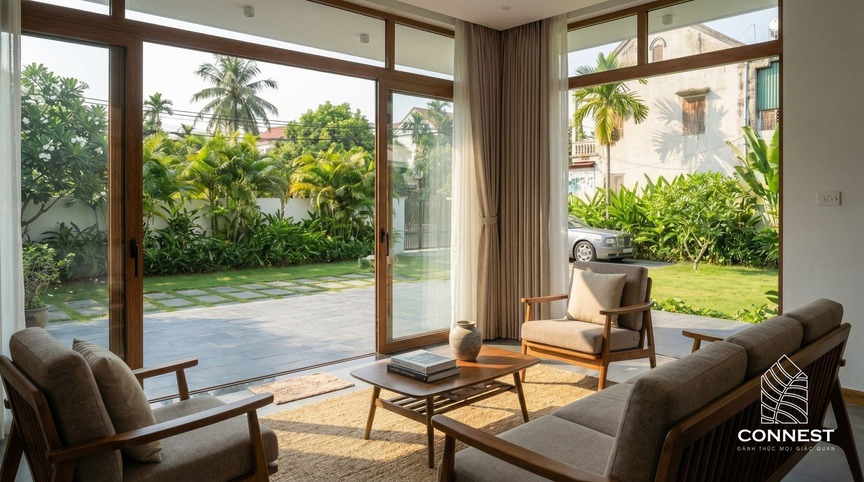 Tận hưởng cuộc sống yên bình trong căn hộ với kiến trúc nhà vườn đương đại giữa làng quê- Ảnh 3.