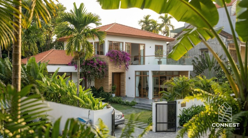 Tận hưởng cuộc sống yên bình trong căn hộ với kiến trúc nhà vườn đương đại giữa làng quê- Ảnh 1.