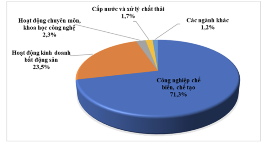 Cơ cấu vốn đầu tư nước ngoài tháng 1/2025 theo ngành. (Ảnh chụp màn hình)