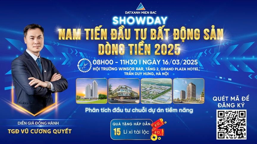 Đất Xanh Miền Bắc tổ chức "Showday: Nam tiến đầu tư bất động sản dòng tiền 2025" tại Grand Plaza Hà Nội- Ảnh 1.