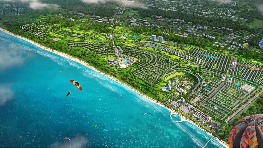 Bối cảnh 3D Tổ hợp Khu du lịch Thung lũng Đại Dương. Nguồn ảnh: Ricons Bối cảnh 3D Tổ hợp Khu du lịch Thung lũng Đại Dương. Nguồn ảnh: Ricons