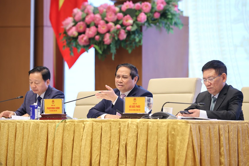 Thủ tướng Chính phủ Phạm Minh Chính tại buổi toạ đàm. Nguồn ảnh: Báo Chính phủ Thủ tướng Chính phủ Phạm Minh Chính tại buổi toạ đàm. Nguồn ảnh: Báo Chính phủ