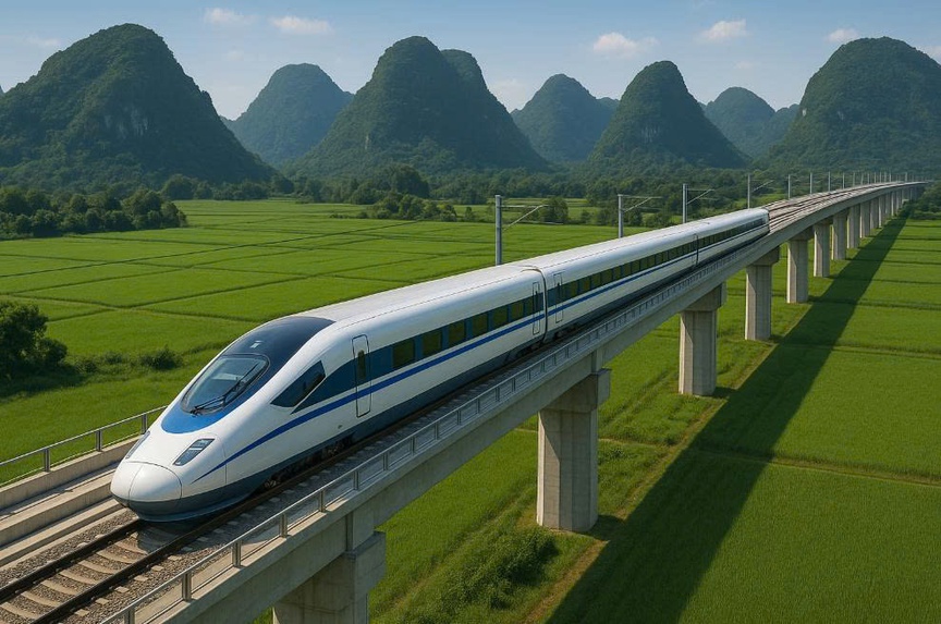 Tuyến đường sắt tốc độ cao Bắc - Nam sẽ đi qua 21 xã, phường thuộc tỉnh Ninh Bình. Ảnh minh họa
