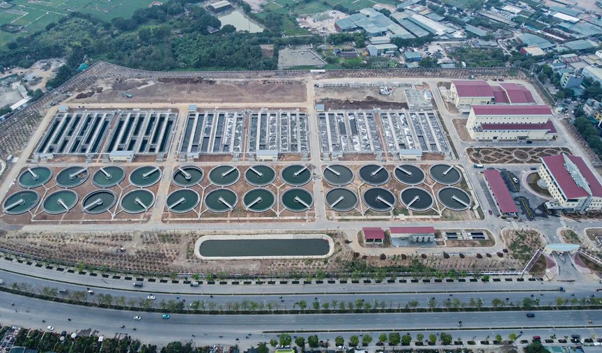 Nhà máy xử lý nước thải Yên Xá (phường Thanh Liệt). Nguồn ảnh: Plo.vn
