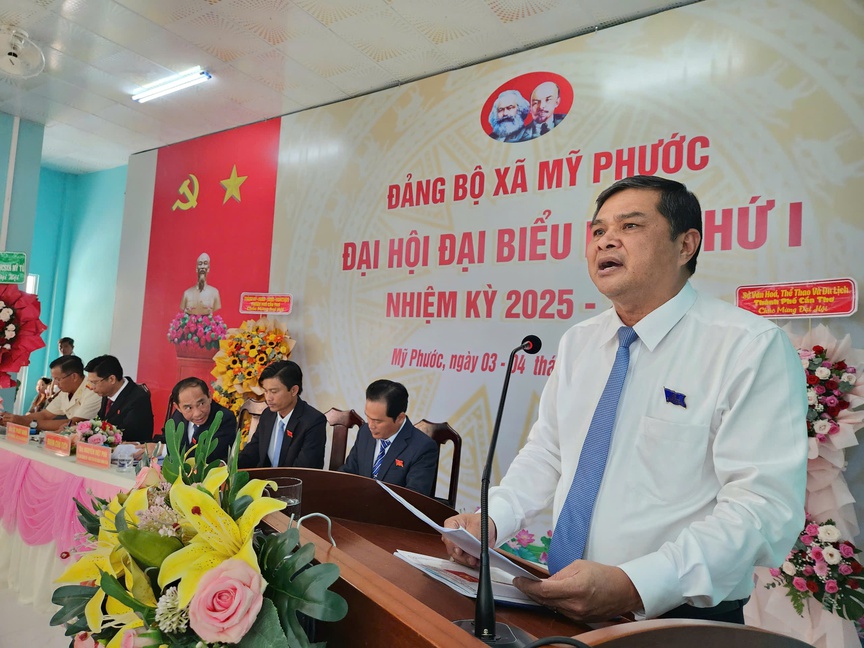 TP. Cần Thơ: Giám đốc Sở Văn hóa Thể thao và Du lịch dự, chỉ đạo Đại hội Đại biểu Đảng bộ xã Mỹ Phước- Ảnh 1. TP. Cần Thơ: Giám đốc Sở Văn hóa Thể thao và Du lịch dự, chỉ đạo Đại hội Đại biểu Đảng bộ xã Mỹ Phước- Ảnh 1.