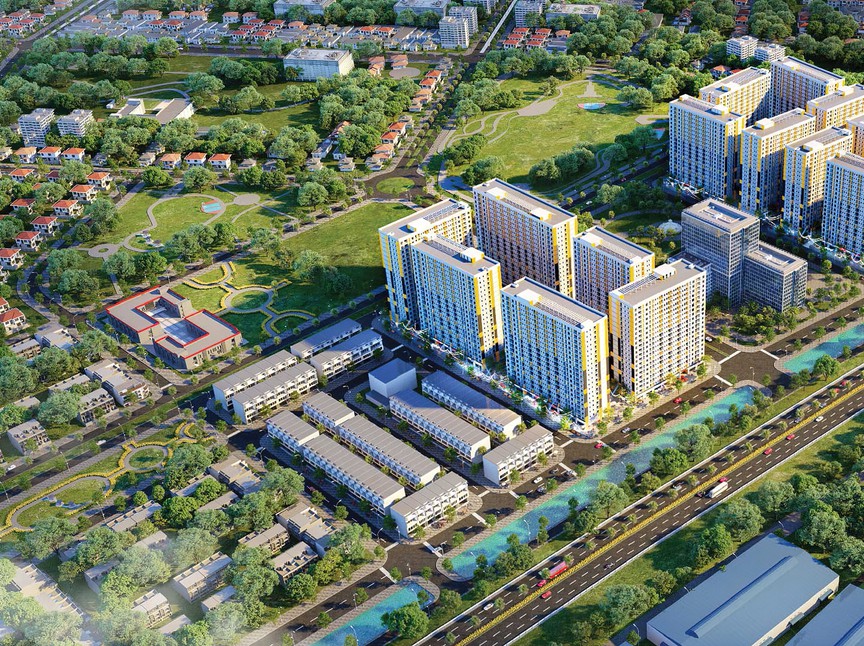Phối cảnh nhà ở xã hội dành cho công nhân tại lô CT3, CT4 thuộc khu đô thị mới thị trấn Nếnh