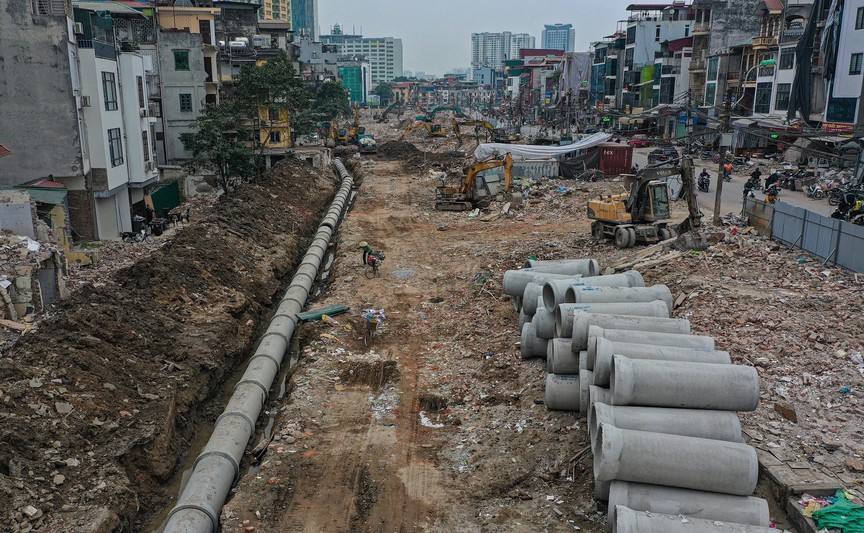 Công trường thi công dự án Vành đai 1. Nguồn ảnh: Báo Dân trí