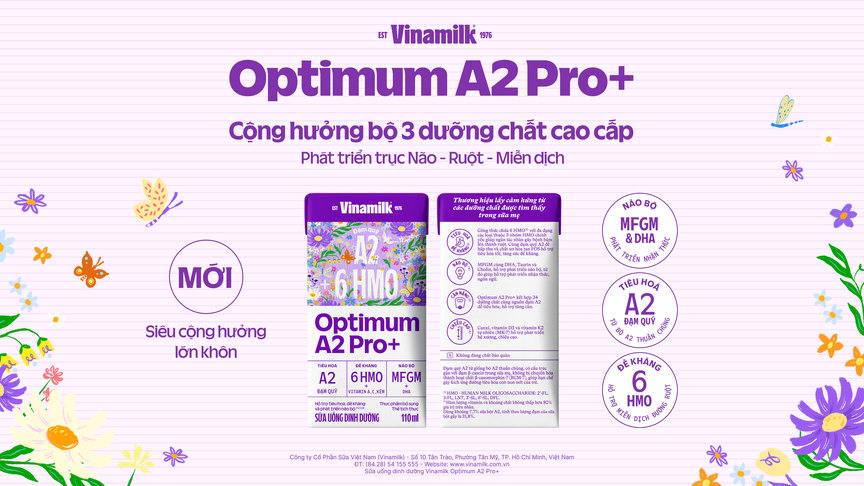 Vinamilk ra mắt Optimum A2 Pro+: Siêu sữa uống dinh dưỡng với lợi ích cộng hưởng vượt trội từ đạm quý A2 – 6 HMO - MFGM & DHA- Ảnh 3.
