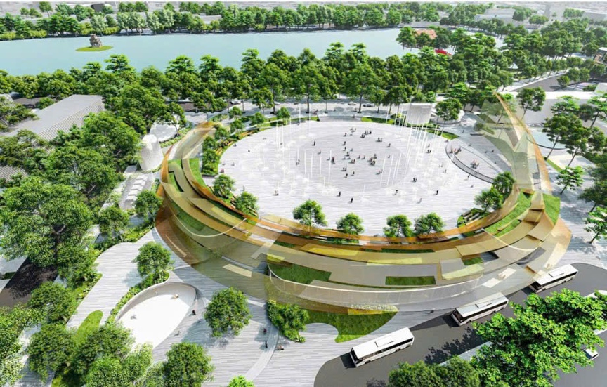 Phối cảnh quảng trường, công viên phía Đông hồ Hoàn Kiếm. Nguồn ảnh: Báo Chính phủ Phối cảnh quảng trường, công viên phía Đông hồ Hoàn Kiếm. Nguồn ảnh: Báo Chính phủ
