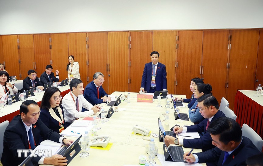 Đại hội XIV của Đảng: Đại biểu làm việc tại Đoàn, thảo luận các văn kiện Đại hội- Ảnh 14.