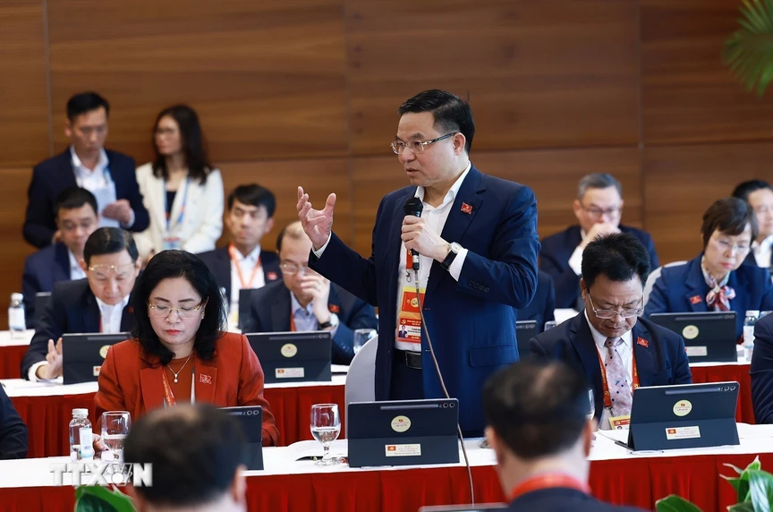 Đại hội XIV của Đảng: Đại biểu làm việc tại Đoàn, thảo luận các văn kiện Đại hội- Ảnh 11.