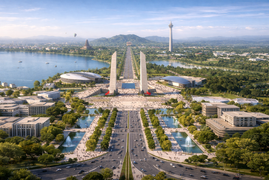 Hà Nội tiếp tục hình thành đại lộ - quảng trường hồ Tây - Cổ Loa. Ảnh minh họa