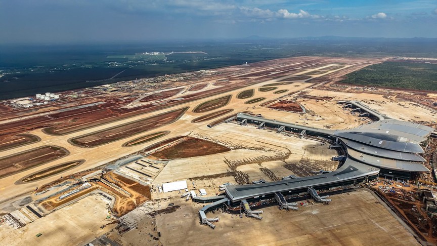 Công trường thi công dự án sân bay Long Thành. Nguồn ảnh: Báo Chính phủ