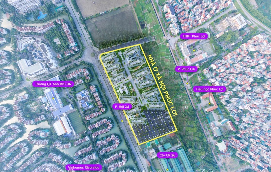 Vị trí của dự án nhà ở xã hội Him Lam Phúc Lợi. Nguồn ảnh: Internet