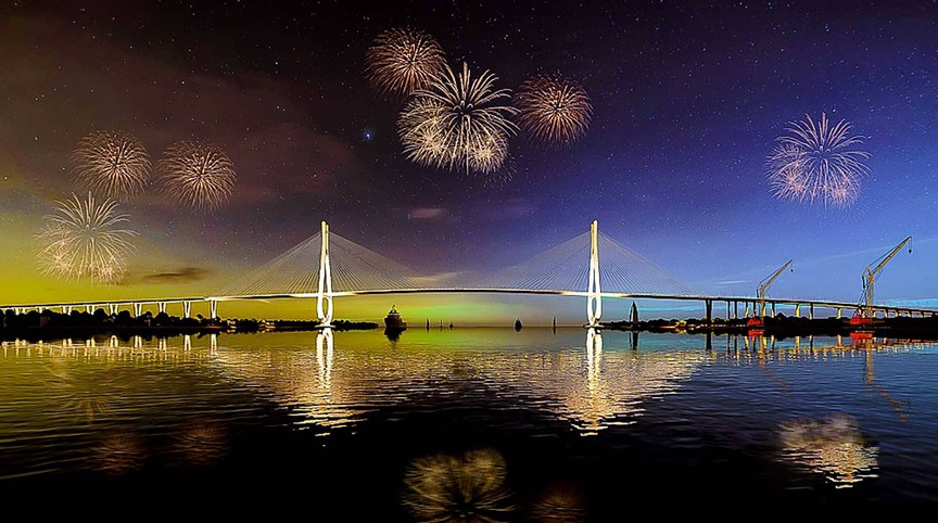 Hình hài ‘vươn tầm cao’ của cầu hơn 18.000 tỷ kết nối 2 tỉnh thành giàu nhất Việt Nam, phá bỏ bến phà thời Pháp thuộc- Ảnh 4.