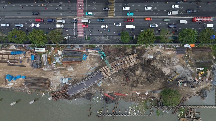 Cầu đi bộ nghìn tỷ vượt sông độc đáo nhất trên thế giới tại Việt Nam có sự góp mặt của ông lớn Nhật Bản đạt dấu mốc mới- Ảnh 1. Cầu đi bộ nghìn tỷ vượt sông độc đáo nhất trên thế giới tại Việt Nam có sự góp mặt của ông lớn Nhật Bản đạt dấu mốc mới- Ảnh 1.