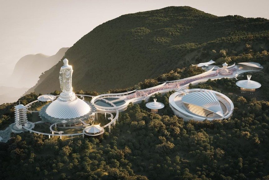 Tượng Phật cao nhất thế giới tại Việt Nam: Hạng mục đầu tiên dần thành hình, dự kiến hoàn thiện sau 1 năm nữa- Ảnh 1.