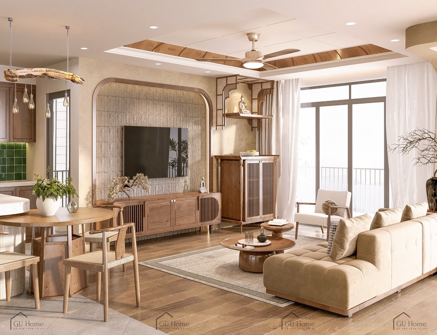 Đi tìm giải pháp kiến trúc cho căn hộ 3 thế hệ hiện đại mang tinh thần Indochine- Ảnh 1.