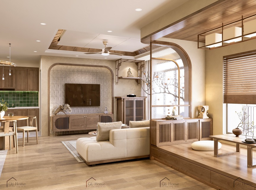 Đi tìm giải pháp kiến trúc cho căn hộ 3 thế hệ hiện đại mang tinh thần Indochine- Ảnh 3.