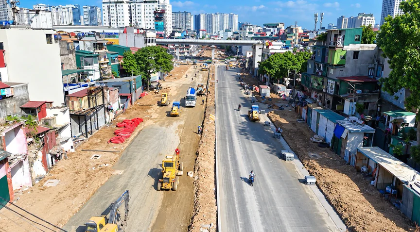 Dự án đường vành đai 2,5 đoạn Nguyễn Trãi - Đầm Hồng phấn đấu thông xe kỹ thuật vào dịp 10/10 - Ảnh 1.