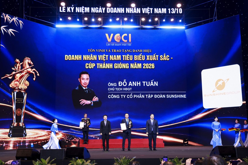 Chủ tịch Tập đoàn Sunshine được vinh danh Doanh nhân Việt Nam tiêu biểu xuất sắc – Cúp Thánh Gióng 2026 - Ảnh 1.