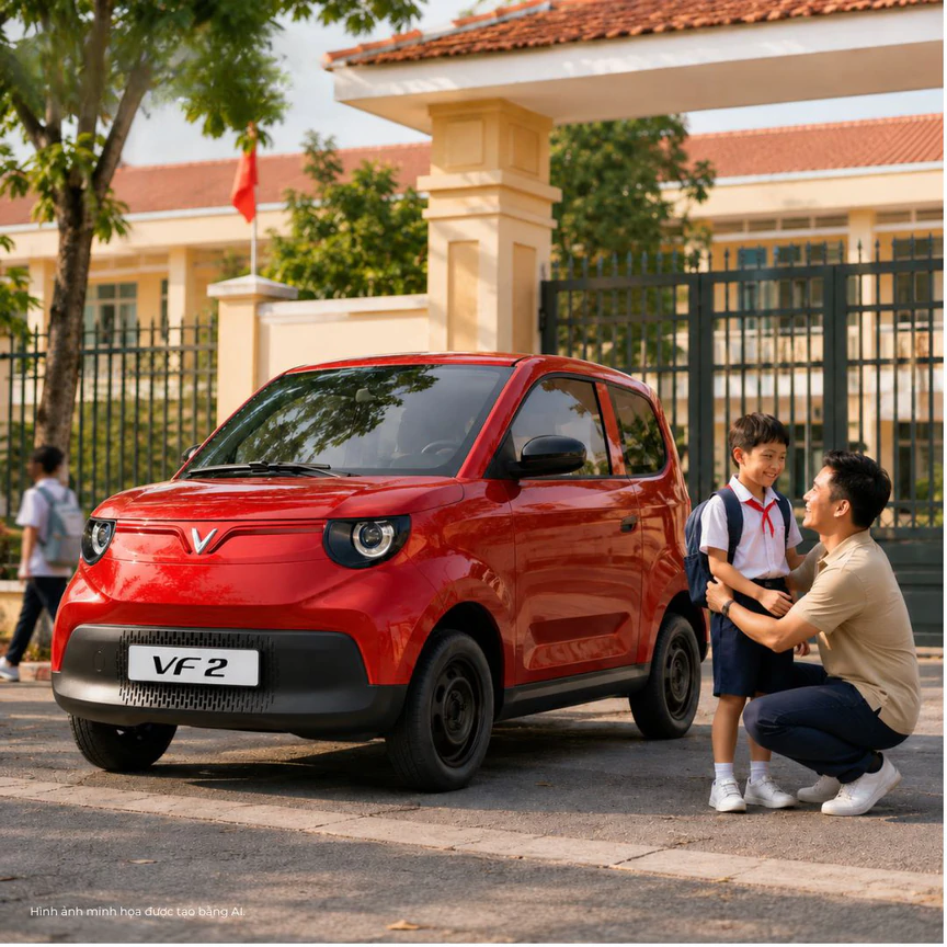 VinFast VF 2 giá chỉ hơn 182 triệu đồng, giúp cả nhà tránh mưa nắng, yên tâm đi phố - Ảnh 2.