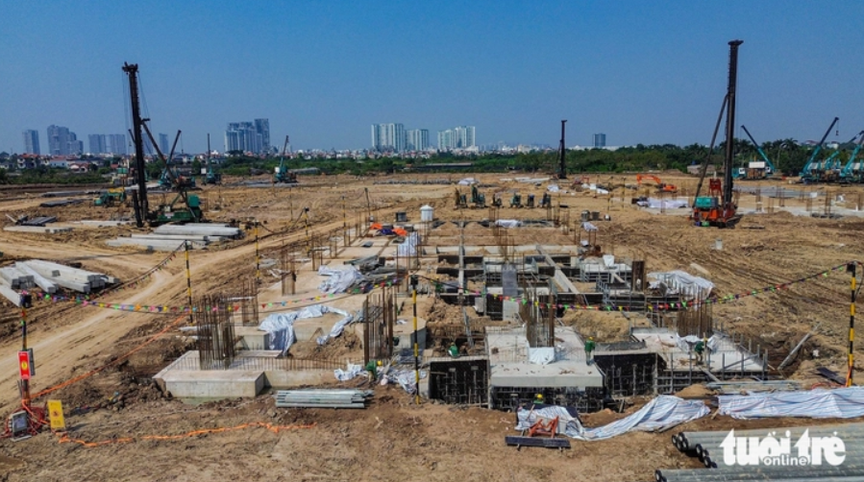 Thi công xuyên Tết sân vận động 60.000 chỗ ngồi áp dụng công nghệ lần đầu tiên có tại Việt Nam- Ảnh 1.