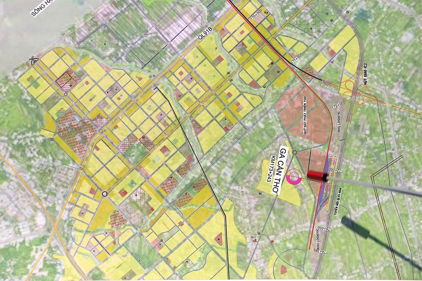 Sơ đồ tuyến đường sắt TP. HCM - Cần Thơ. Nguồn ảnh: Internet