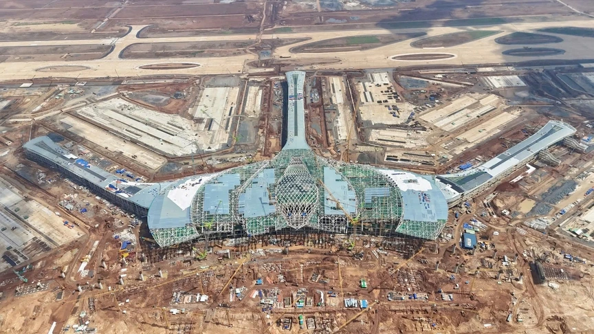 Công trường thi công sân bay Long Thành. Nguồn ảnh: Báo Tiền phong Công trường thi công sân bay Long Thành. Nguồn ảnh: Báo Tiền phong