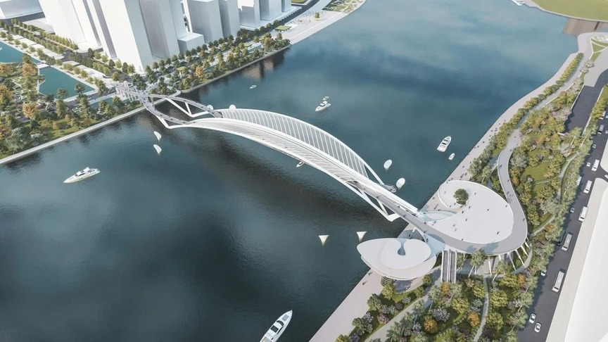 Cầu đi bộ nghìn tỷ bắc qua dòng sông biểu tượng: Kiến trúc độc đáo nhất thế giới tại Việt Nam, biểu tượng mới của siêu đô thị giàu có- Ảnh 5.