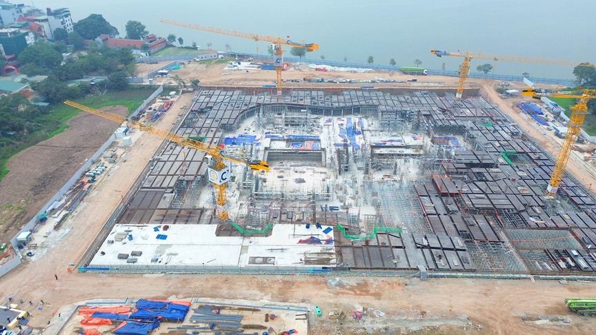 Nhà hát gần 13.000 tỷ thuộc top đắt đỏ nhất thế giới dần thành hình giữa lòng hồ nước ngọt lớn nhất Thủ đô- Ảnh 2.