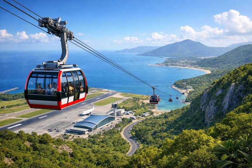 Việt Nam dự kiến có tuyến cáp treo trên đảo, kết nối đến sân bay xây từ thời Pháp thuộc- Ảnh 1.