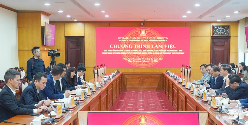 Hình ảnh tại buổi làm việc. Nguồn ảnh: Báo Thái Nguyên