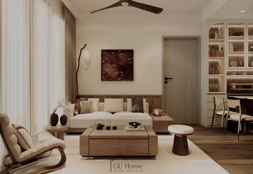 Tận hưởng cuộc sống tối giản trong căn hộ mang đậm phong cách Japandi- Ảnh 1.