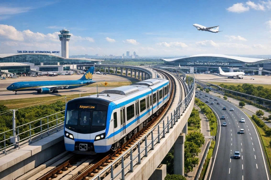 Thời gian di chuyển giữa sân bay Tân Sơn Nhất và sân bay Long Thành sẽ rút xuống còn 30 phút. Ảnh minh họa