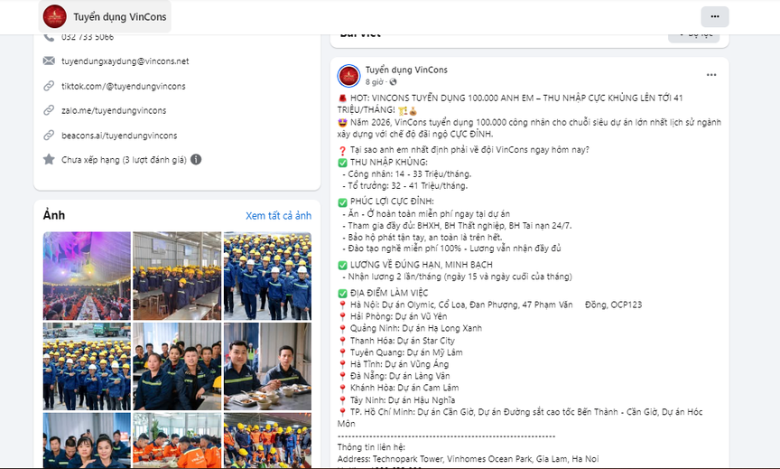 Doanh nghiệp của tỷ phú Phạm Nhật Vượng tuyển dụng 100.000 công nhân cho chuỗi siêu dự án lớn chưa từng có trong ngành xây dựng với chế độ đãi ngộ cực đỉnh- Ảnh 1.